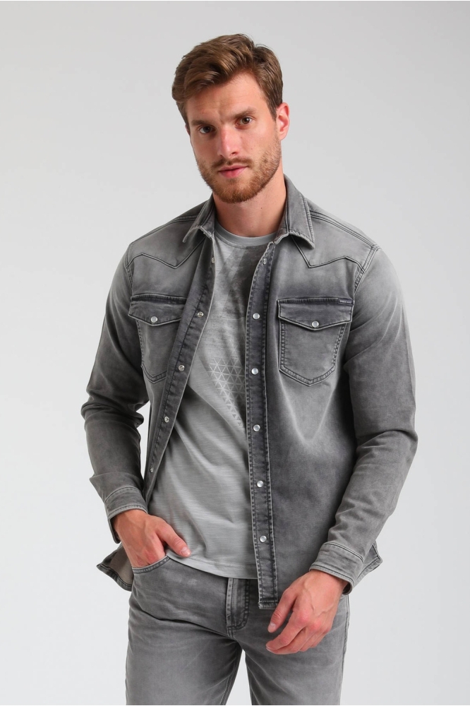 DENIM JOGG OVERHEMD 335536 202 Grey